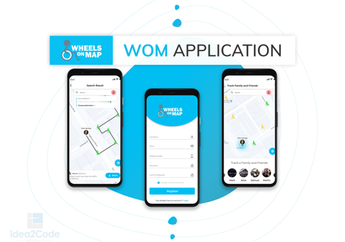 Mobile App Development Package Example: Wheels on Map - Mobile Application