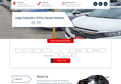 Web Design Package Example: Andy Auto