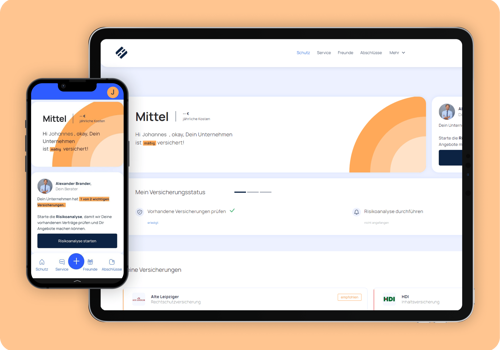 UX/UI Design Package Example: German online business insurance service