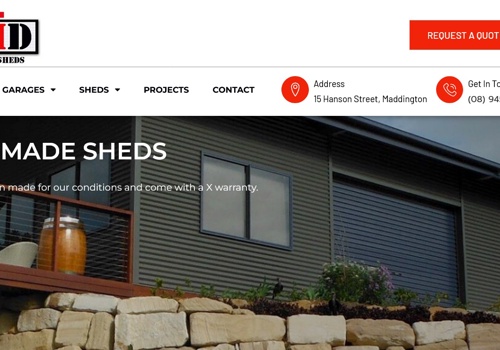 Web Design Package Example: Grid Garages & Sheds