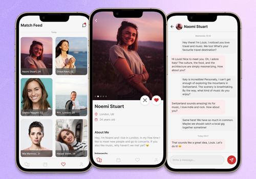 Mobile App Development Package Example: Zinga Dating App