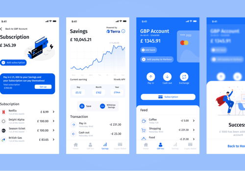 UX/UI Design Package Example: Harbour - Fintech Mobile App