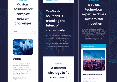 Search Engine Optimization Package Example: Teleworld Website Refresh for a 5G Leader