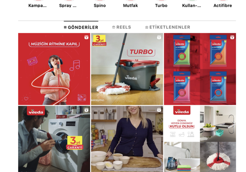 Social Media Marketing Package Example: Vileda Turkey Social Media