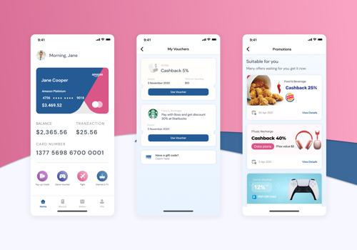 UX/UI Design Package Example: MyWallet - Cards Management Mobile App