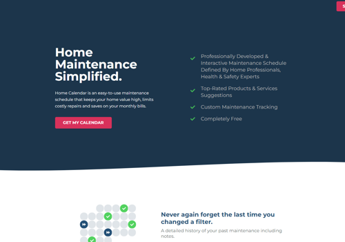 Web Development Package Example: HomeCalendar - Home Maintenance Scheduler