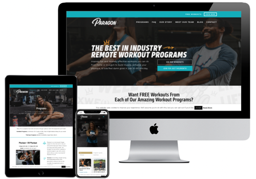 Web Design Package Example: Paragon Training Methods - Fitness Industry