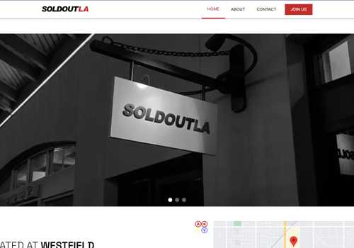 UX/UI Design Package Example: Sold Out LA Website Design and Dev