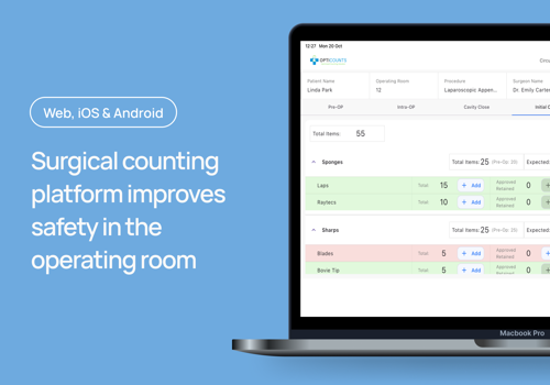 Custom Software Development Package Example: Digital surgical counting platform