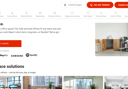 Web Design Package Example: Customize Website for a Coworking Space