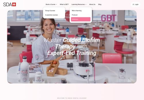 Web Development Package Example: Swiss Dental Academy