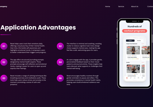 Mobile App Development Package Example: RESET Mobile Application