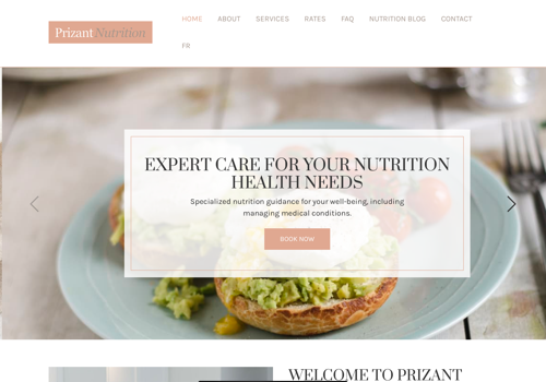 Web Design Package Example: Health & Wellness Dietitian Site