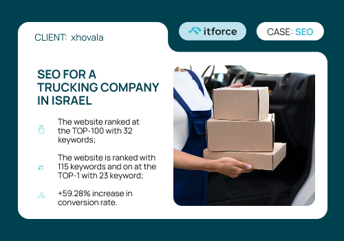 Search Engine Optimization Package Example: SEO for a trucking company in Israel