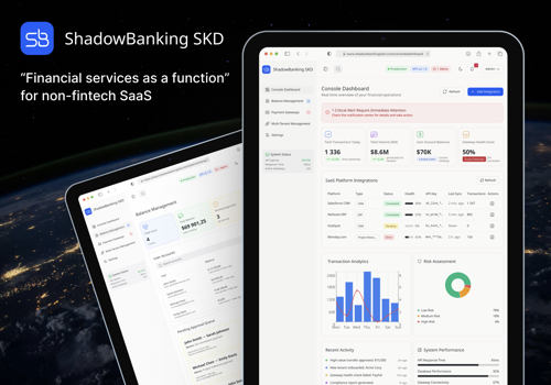 Custom Software Development Package Example: ShadowBanking – Embeddable Finance Infrastructure