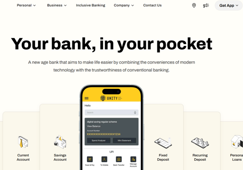 Web Development Package Example: Unity Bank Corporate Website
