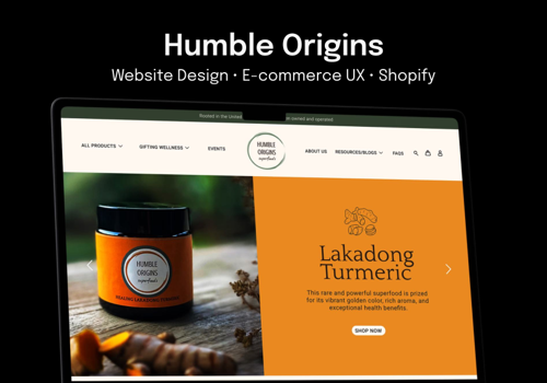 Web Design Package Example: Humble Origins Superfoods