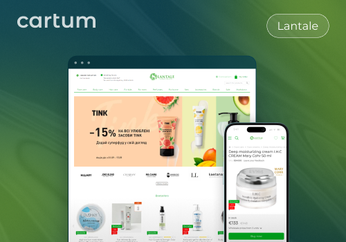 Web Development Package Example: Online Store for Cosmetics Lantale
