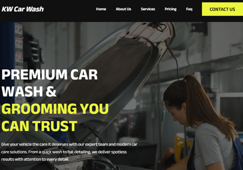 Web Development Package Example: Website - KW Car Wash & Grooming