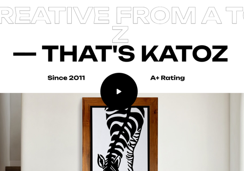 Web Design Package Example: Katoz Art – Visual Art & Creative Showcase