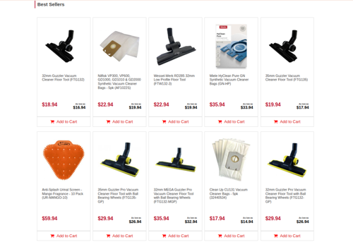 Web Design Package Example: E-commerce Website Development for Vacuum Spot