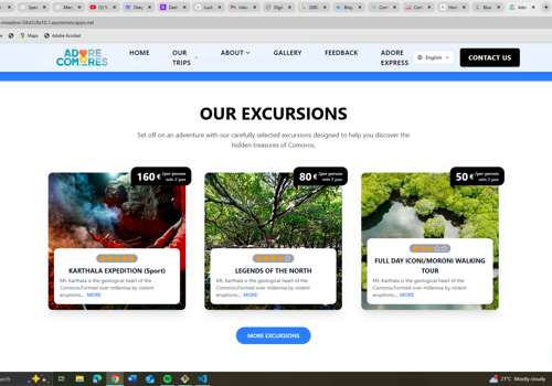 Search Engine Optimization Package Example: Adore Comores
