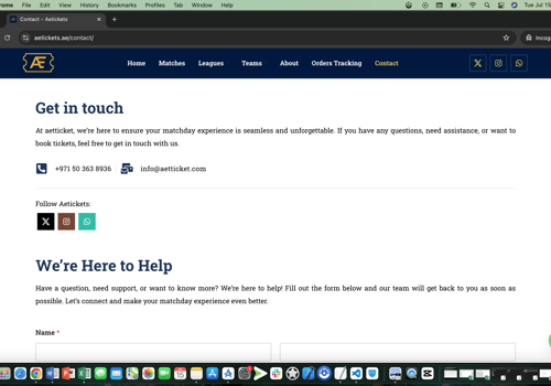 Search Engine Optimization Package Example: Aetickets Football Ticket Ordering Website