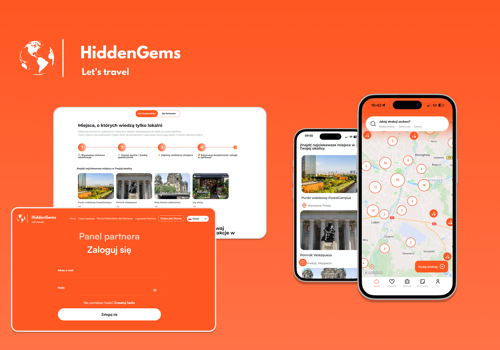 Web Development Package Example: Hidden Gems - App & Web Application + landing page