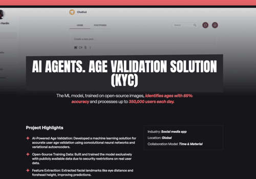 AI Development Package Example: AI Agents. Age Validation Solution (KYC)
