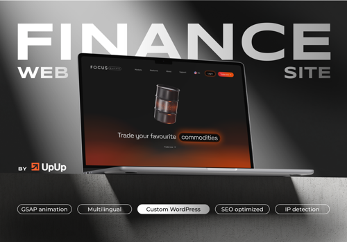 Web Development Package Example: Financial Website Custom WordPress WPML, ACF, GSAP