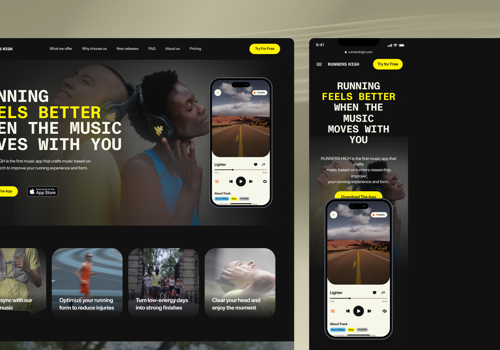 UX/UI Design Package Example: UI UX Design for Music Motivation App