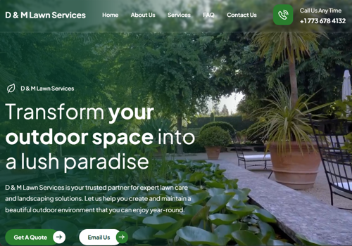 Search Engine Optimization Package Example: Website - D & M LAWN SERVICES