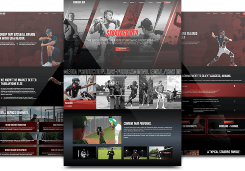 Web Design Package Example: Strategy Red Sports Website