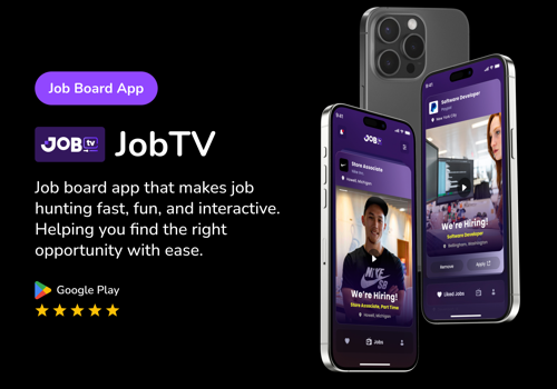 Mobile App Development Package Example: JobTV - App for recruiters and job seekers