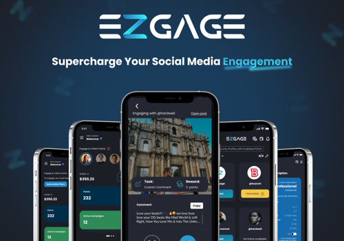 Custom Software Development Package Example: Ezgage - Social Media Engagement