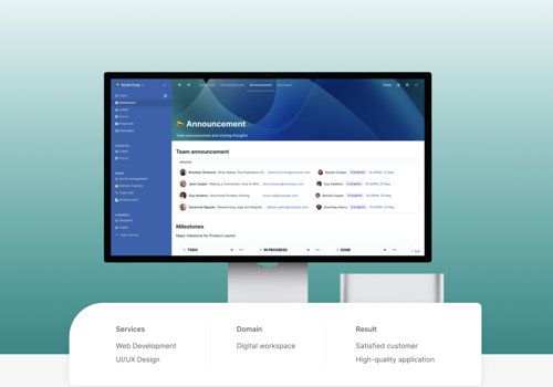 Web Development Package Example: Project management / Customer support / CRM