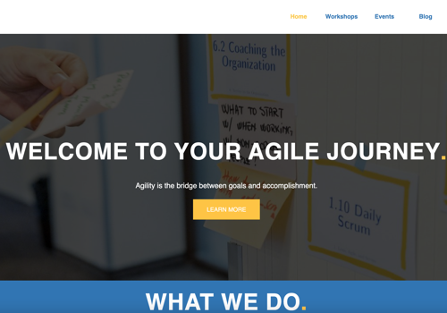 Web Development Package Example: Agile Journey - Interactive Workshops Platform