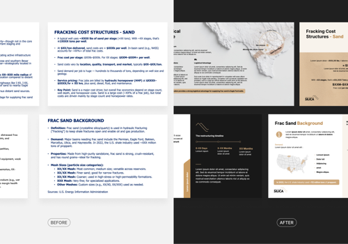 Graphic Design Package Example: Investor Pitch Deck Design for N.A. Silica Sand