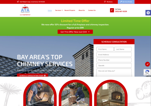 Web Design Package Example: ATA Chimney Sweep and Services