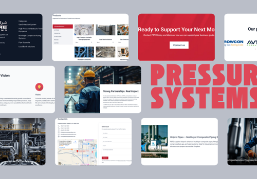 UX/UI Design Package Example: Pressure Systems Trading Company Website Redesign