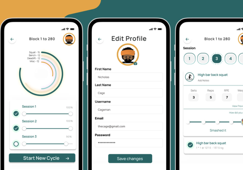 Mobile App Development Package Example: Create front-end part according to the design