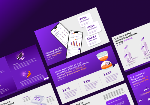 Graphic Design Package Example: Investor pitch deck for an accounting software