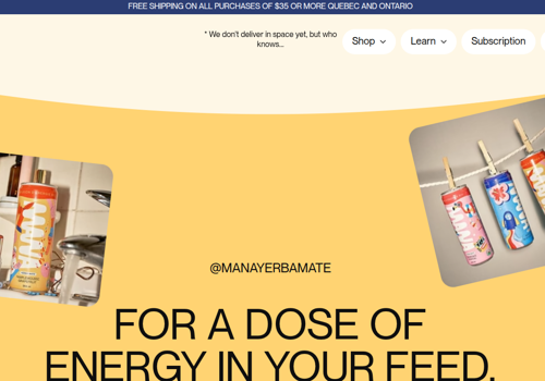 Graphic Design Package Example: GSAP Animated Website for Manay Yerba Mate
