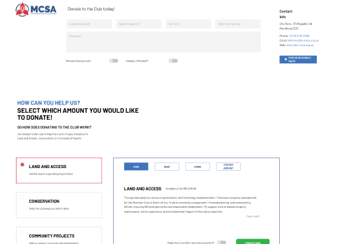 Web Design Package Example: MCSA Donations