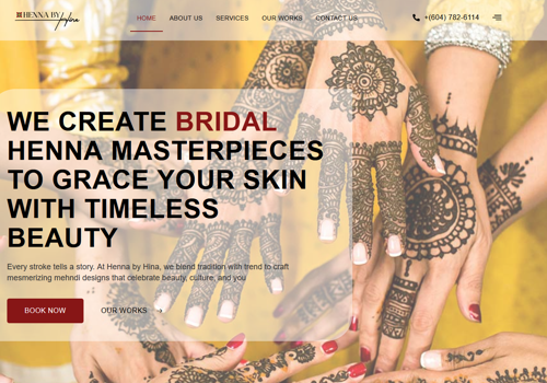 Web Design Package Example: Website & Digital Marketing for Henna Business