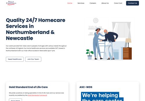 Web Design Package Example: PPHCare Website