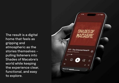 Web Design Package Example: Shades of Macabre - Crime Thriller Podcast