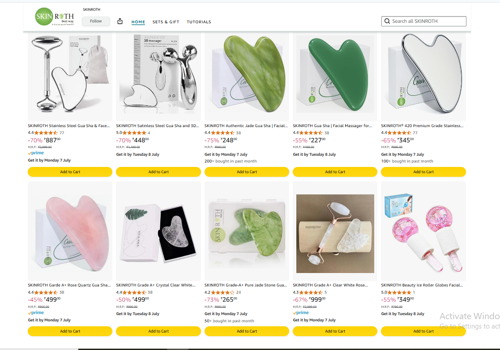 Product Marketing Package Example: Amazon store design & listing for Skinroth