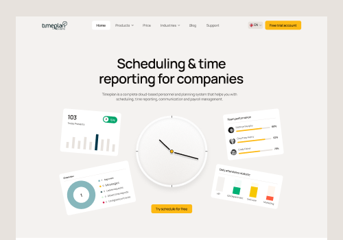 Branding Package Example: Timeplan Website redesign and webflow development