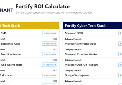CRM Consulting and SI Package Example: Fortify ROI Calculator